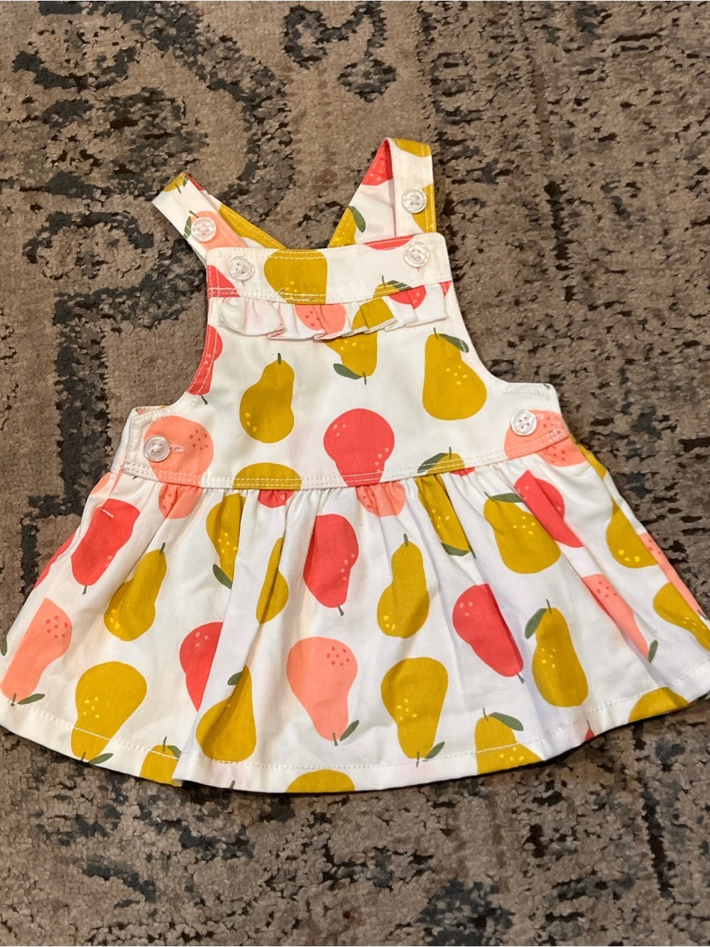 Carter's Just One You white infant sundress featuring an all-over yellow